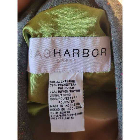 VINTAGE Sag Harbor Gray Womens Blazer 12 Retro office‎ siren boardroomcore - Picture 5 of 6